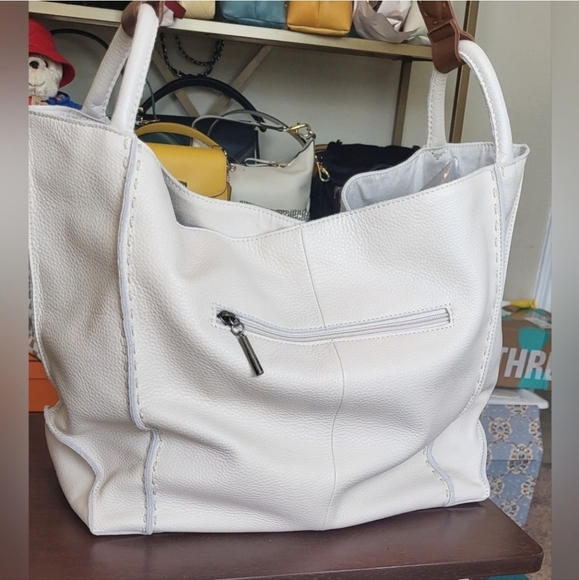 EUC The Sak Los Feliz Leather Large Tote Bag in White - Picture 2 of 8